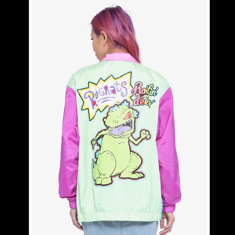 Hottopic Rugrats Reptar Rollin' Deep Color-Block Girls Windbreaker